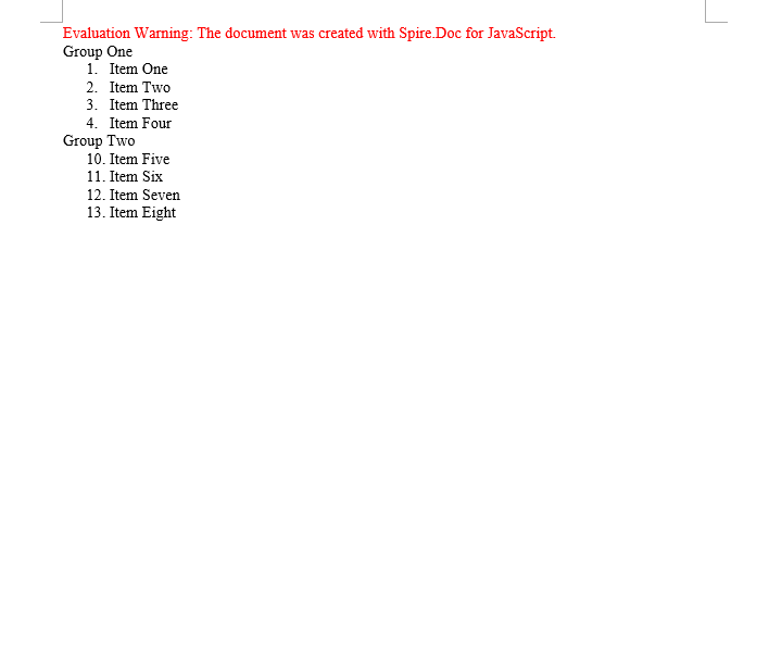 The list restarting after StartAt is set