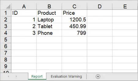 Insert DataTable to Excel in C#