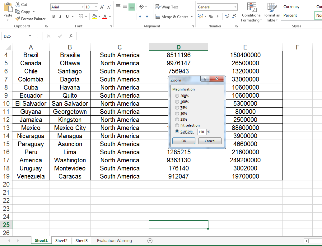 Java set zoom factor on Excel worksheet