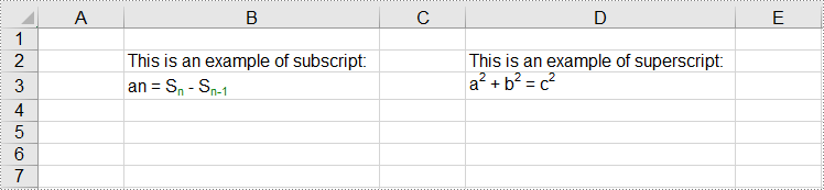 C#/VB.NET: Apply Superscript and Subscript in Excel