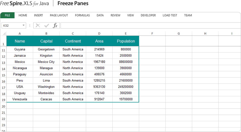 Java excel границы ячеек