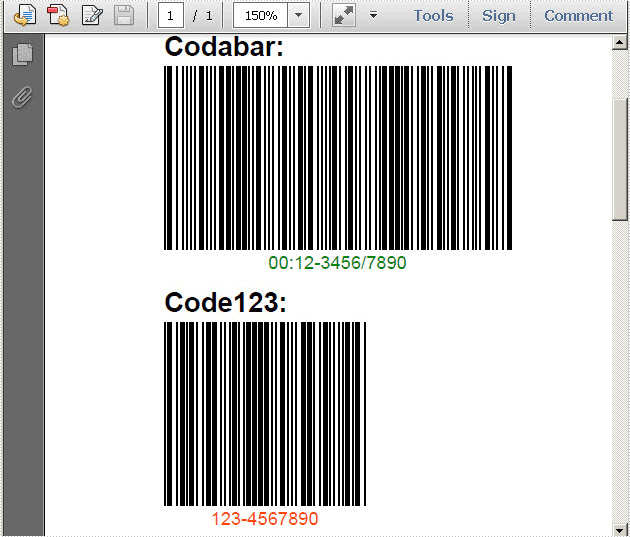 Draw Barcode in PDF