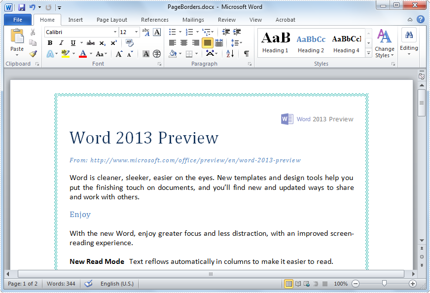 Word Page Borders