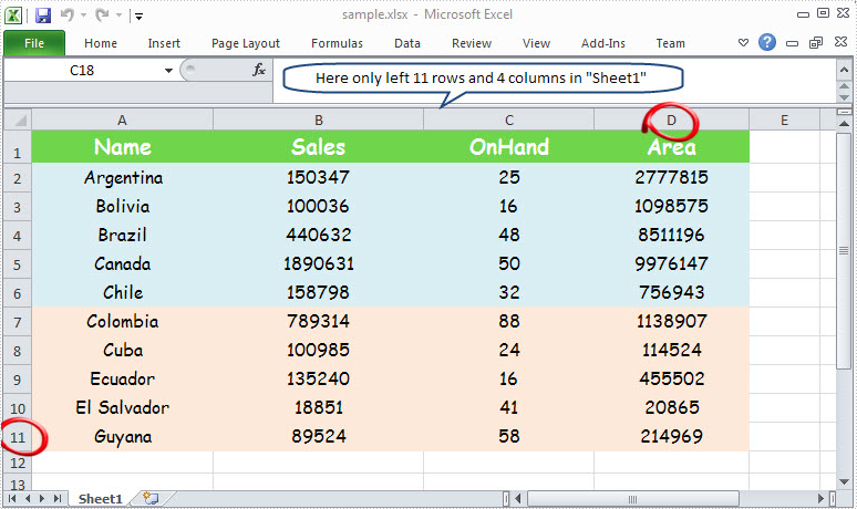 Delete Excel Rows And Columns In C Vb 