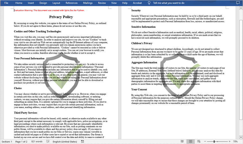 Python: Insert Watermarks in Word