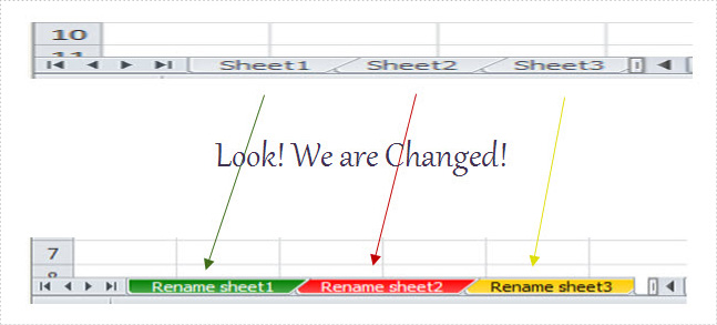 Rename Excel Sheet And Set Tab Color
