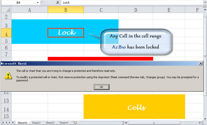 lock excel cells vba