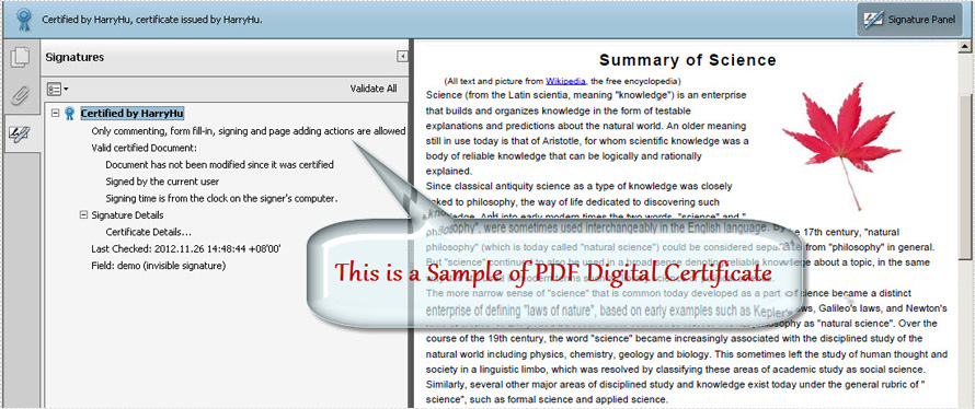 Create PDF Digital Certificate in WPF