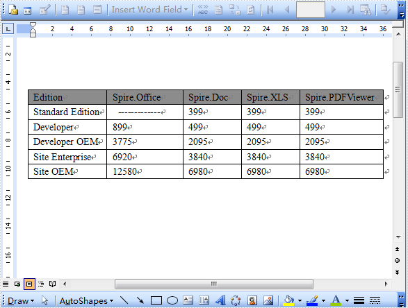 Word Table Column Width